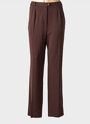 Pantalon drept talie cu cleme mărime normală maro QUATTRO femeie
