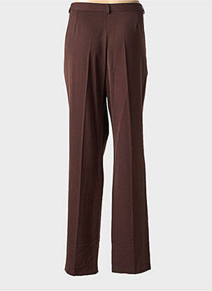 Pantalon drept talie cu cleme mărime normală maro QUATTRO femeie