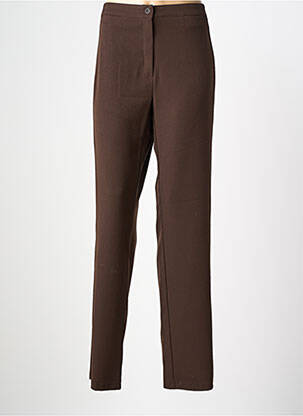 Pantalon drept talie cu cleme mărime normală maro QUATTRO femeie