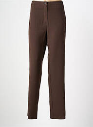 Pantalon drept țesătură crep mărime normală maro QUATTRO femeie
