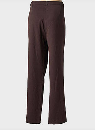 Pantalon drept țesătură crep talie înaltă maro LEWINGER femeie