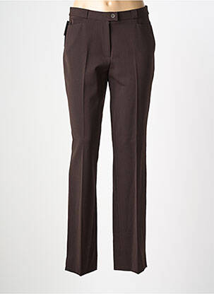 Pantalon drept țesătură crep talie joasă maro QUATTRO femeie