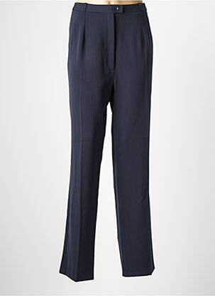Pantalon drept țesătură crep talie înaltă albastru QUATTRO femeie