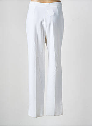 Pantalon drept țesătură crep talie înaltă alb KARTING femeie