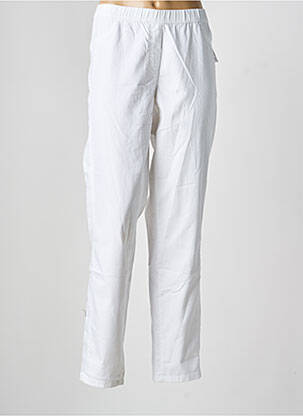 Pantalon slim talie elastică mărime normală alb FRANK WALDER femeie