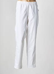 Pantalon slim talie elastică mărime normală alb FRANK WALDER femeie