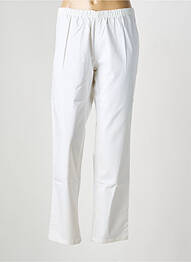 Pantalon drept țesătură poplin mărime normală alb KATMAI femeie