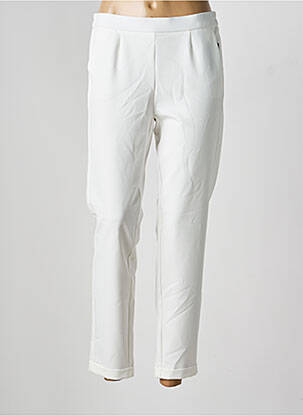 Pantalon 7/8 talie elastică mărime normală alb FRANK WALDER femeie