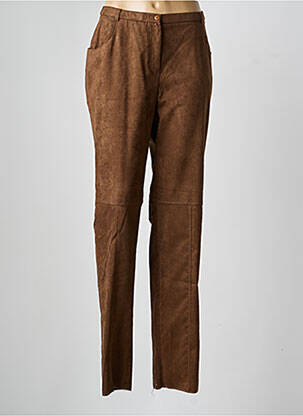 Pantalon slim talie elastică mărime normală maro PAUPORTÉ femeie
