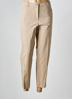 Pantalon chino țesătură poplin mărime normală bej TONI femeie