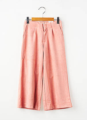 Pantalon larg buzunare talie elastică roz ZY fată
