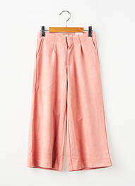 Pantalon larg buzunare talie elastică roz ZY fată