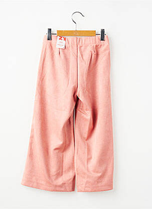 Pantalon larg buzunare talie elastică roz ZY fată
