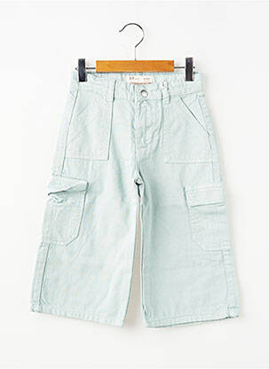 Pantalon cargo țesătură denim albastru ZY fată
