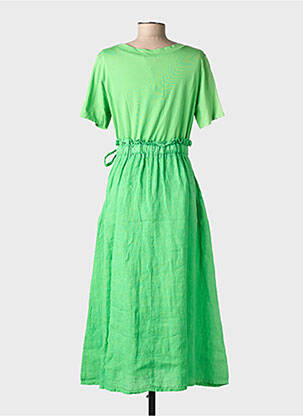 Rochie lungă mâneci scurte mâneci scurte verde GG LUXE femeie