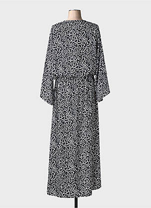 Rochie lungă imprimeu fantezie mâneci lungi negru TERRE ROUGE femeie