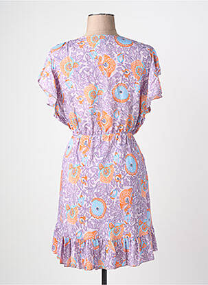 Rochie scurtă croială evazată mâneci scurte violet ISLA BONITA femeie