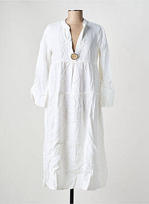 Rochie midi mâneci 3/4 mâneci 3/4 alb COUTURIST femeie