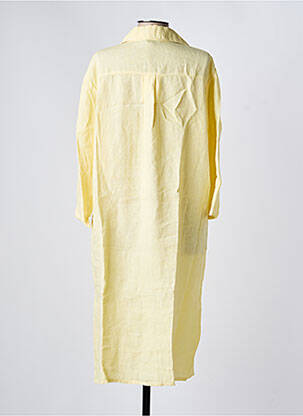 Rochie midi mâneci 3/4 mâneci 3/4 galben COUTURIST femeie