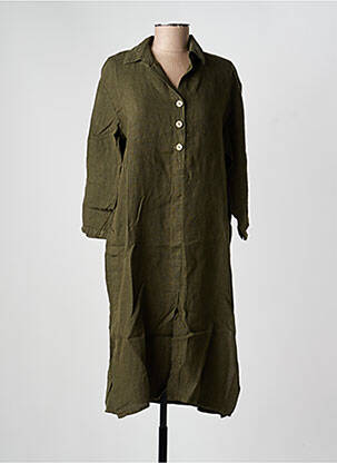 Rochie midi mâneci 3/4 mâneci 3/4 verde COUTURE-CLUB femeie