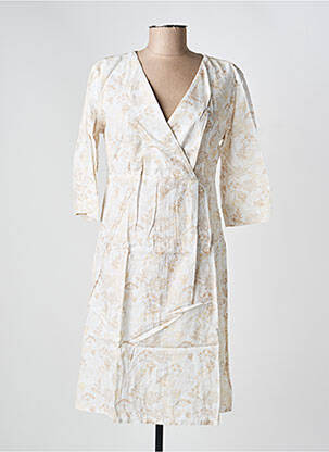 Rochie midi mâneci 3/4 mâneci 3/4 bej COUTURIST femeie