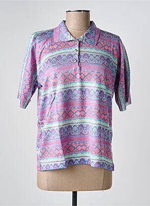 Polo croială dreaptă mâneci scurte violet GRIFFON femeie