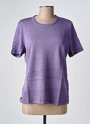 Tricou croială dreaptă mâneci scurte violet PAUPORTÉ femeie
