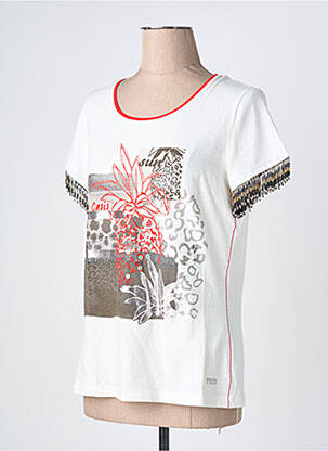 Tricou croială dreaptă mâneci scurte bej TUZZI femeie