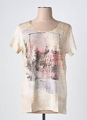 Tricou elasticitate mâneci scurte bej THOMAS RABE femeie