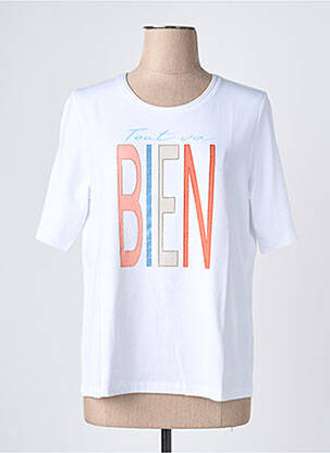 Tricou croială dreaptă mâneci scurte alb RABE femeie