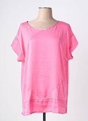 Tricou guler rotund mâneci scurte roz OLSEN femeie