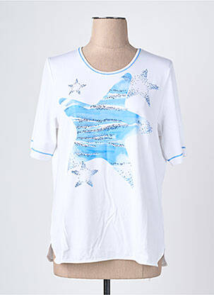 Tricou serigrafie cu strasuri mâneci scurte albastru RABE femeie