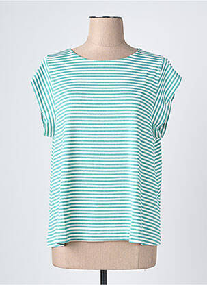 Tricou croială dreaptă mâneci scurte verde GUITARE femeie