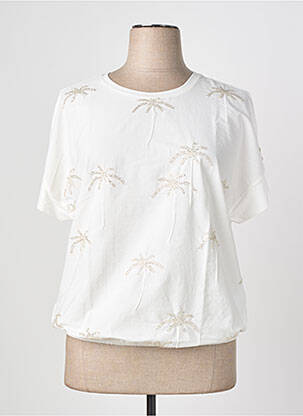 Tricou elasticitate mâneci scurte bej RABE femeie