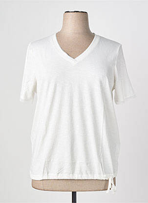 Tricou guler în v mâneci scurte alb OLSEN femeie