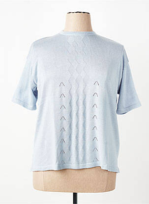 Tricou croială dreaptă mâneci scurte albastru EDWIGE femeie