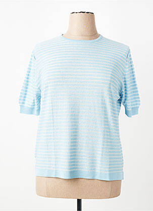 Tricou croială dreaptă mâneci scurte albastru EDWIGE femeie