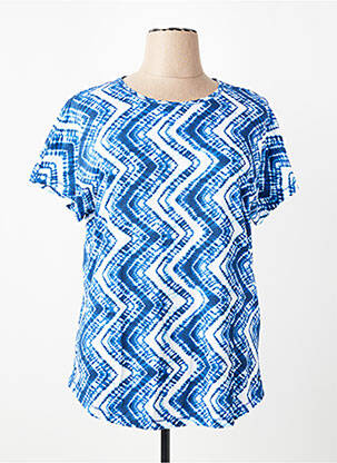 Tricou imprimeu fantezie mâneci scurte albastru OLSEN femeie