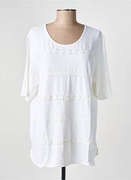 Tricou croială dreaptă mâneci scurte alb RABE femeie