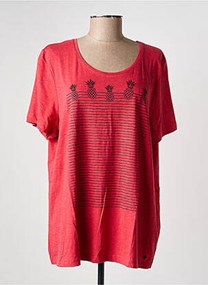 Tricou serigrafie flockată mâneci scurte roșu OLSEN femeie