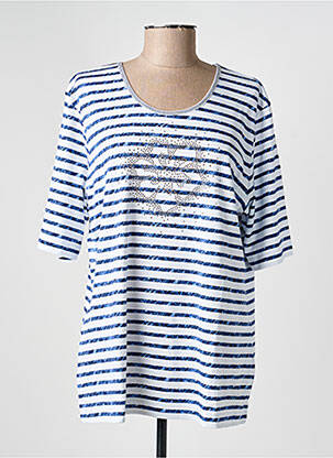 Tricou croială dreaptă mâneci scurte albastru RABE femeie