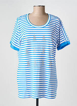 Tricou croială dreaptă mâneci scurte albastru RABE femeie