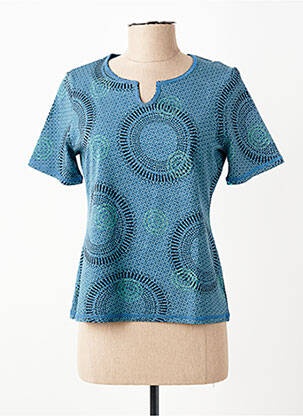 Tricou imprimeu fantezie mâneci scurte albastru ESCORPION femeie