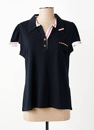 Polo elasticitate mâneci scurte negru CHRISTINE LAURE femeie