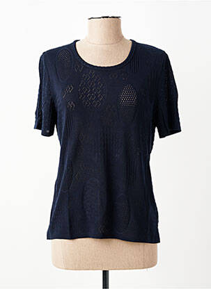 Tricou croială dreaptă mâneci scurte albastru RODAM femeie
