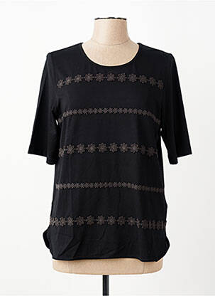 Tricou croială dreaptă mâneci scurte negru RABE femeie