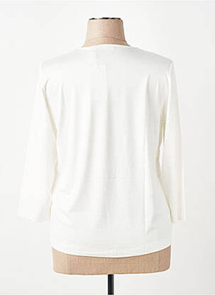 Tricou croială dreaptă mâneci 3/4 alb RABE femeie