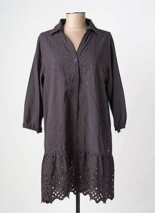 Rochie midi mâneci lungi mâneci lungi gri BROADWAY femeie