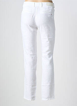 Pantalon drept închidere cu fermoar sub clapetă cu nasturi mărime normală alb COUTURIST femeie