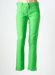 Pantalon drept închidere cu fermoar sub clapetă cu nasturi mărime normală verde COUTURIST femeie